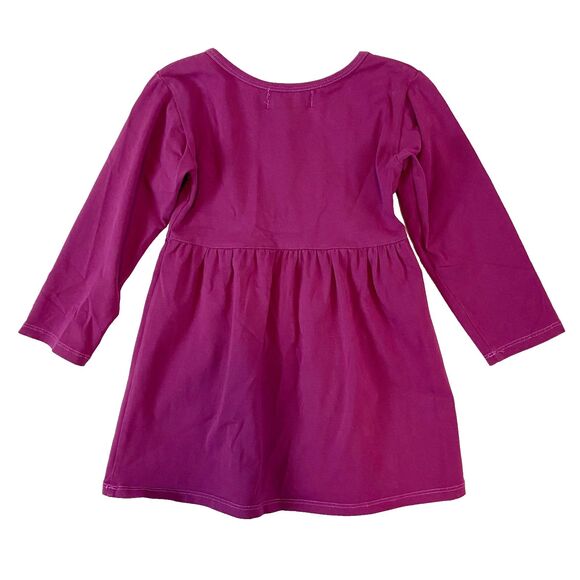 Lily & Londyn's Tunic Dress Girls Size 3T Deep Pink Peplum Long Sleeves Stretch - Picture 2 of 3